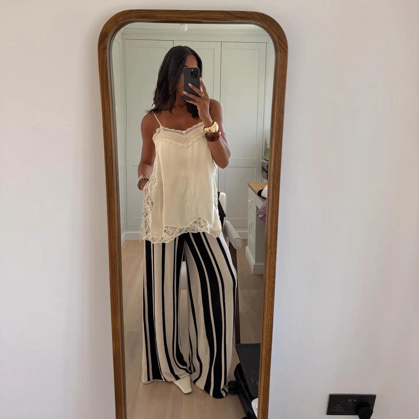 Lace Patchwork V-Neck Top – Summer 2025