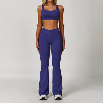 Women’s 3PCS Yoga Set – Long Sleeve Crop Top