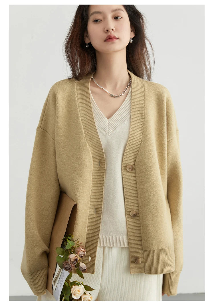 V-Neck Knit Cardigan – Spring 2025