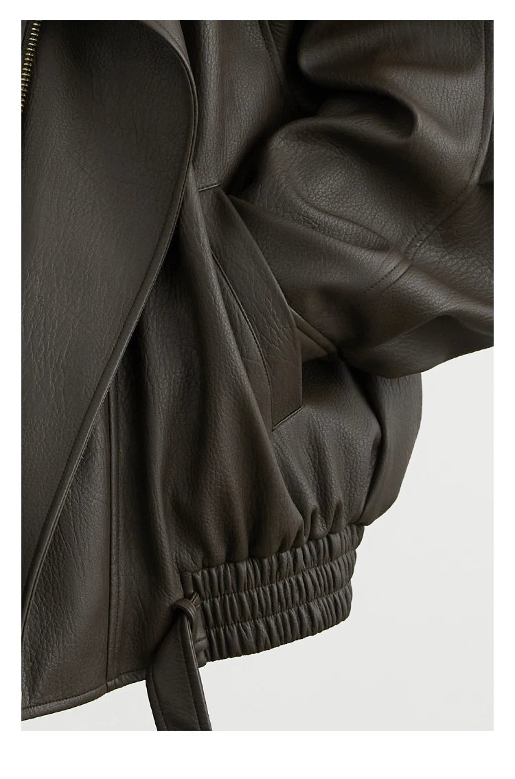 Retro PU Leather Jacket – Spring/Autumn 2025