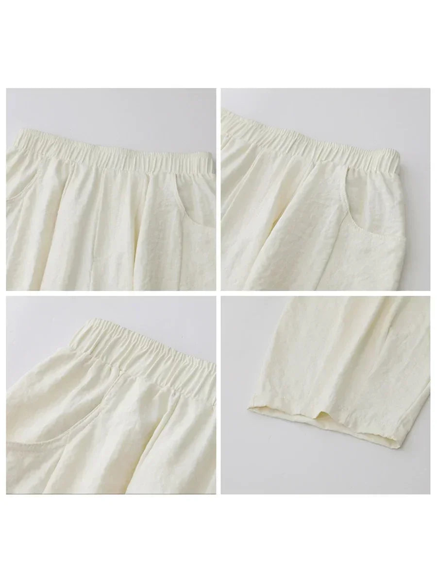 High-Waist White Pleated Pants – 2025 Collection