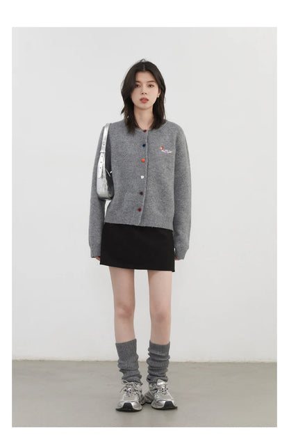 Embroidered Love Button Cardigan – Spring/Autumn 2025 Collection