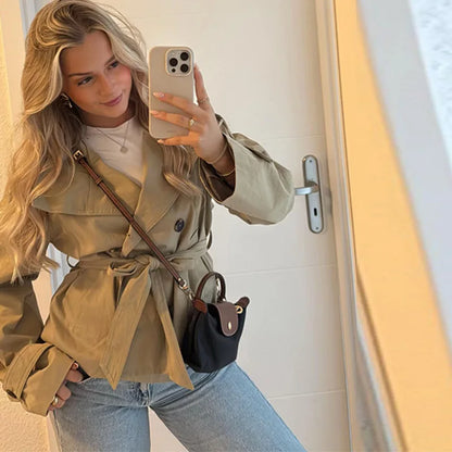 Belted Stand Collar Coat – Autumn 2025