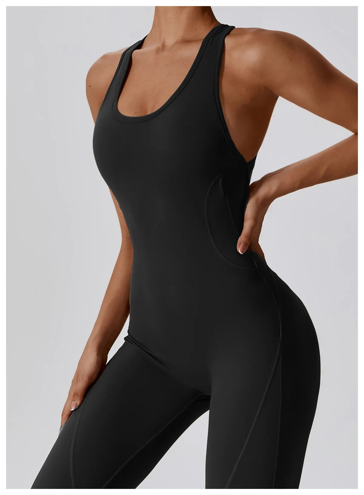Women’s Yoga Jumpsuit – Push-Up Activewear Bodysuit