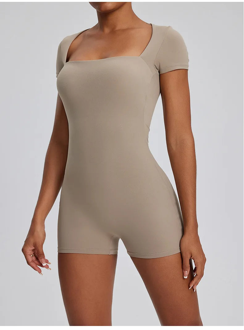 Women’s One-Piece Yoga Set – Seamless Stretch Fitness Bodysuit