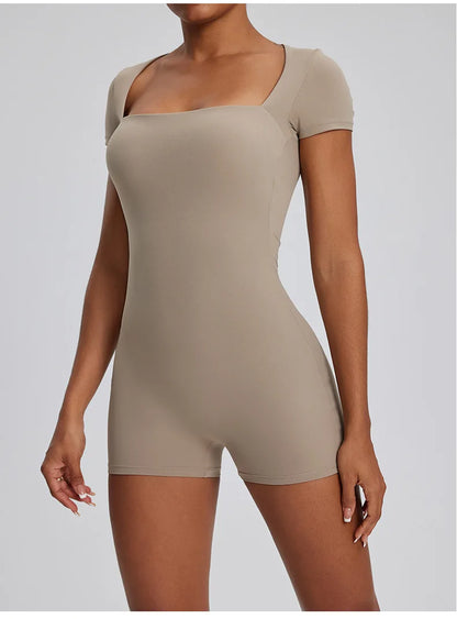 Women’s One-Piece Yoga Set – Seamless Stretch Fitness Bodysuit