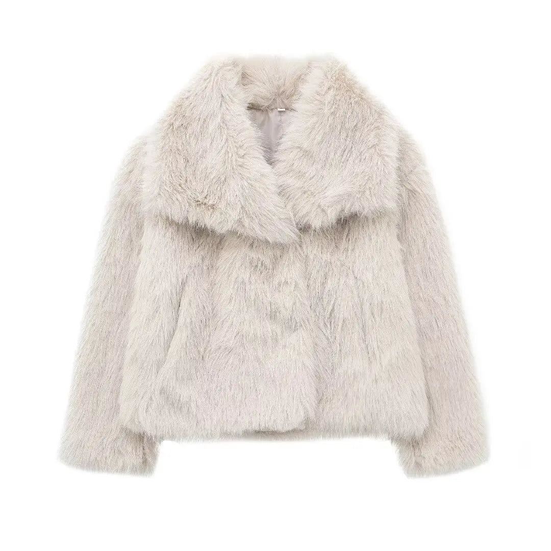 Cropped Faux Fur Coat