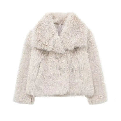 Cropped Faux Fur Coat
