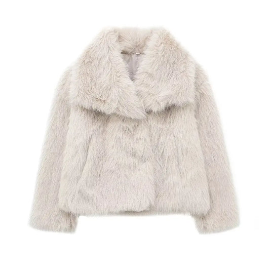 Cropped Faux Fur Coat