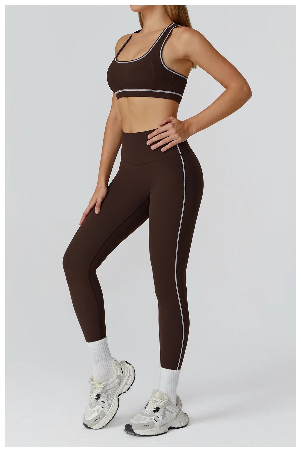 Women’s Seamless Yoga Set – 2/3PCS Fitness Tracksuit with Long Sleeve Jacket and High Waist Leggings