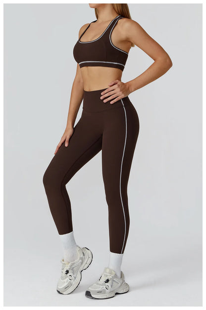 Women’s Seamless Yoga Set – 2/3PCS Fitness Tracksuit with Long Sleeve Jacket and High Waist Leggings