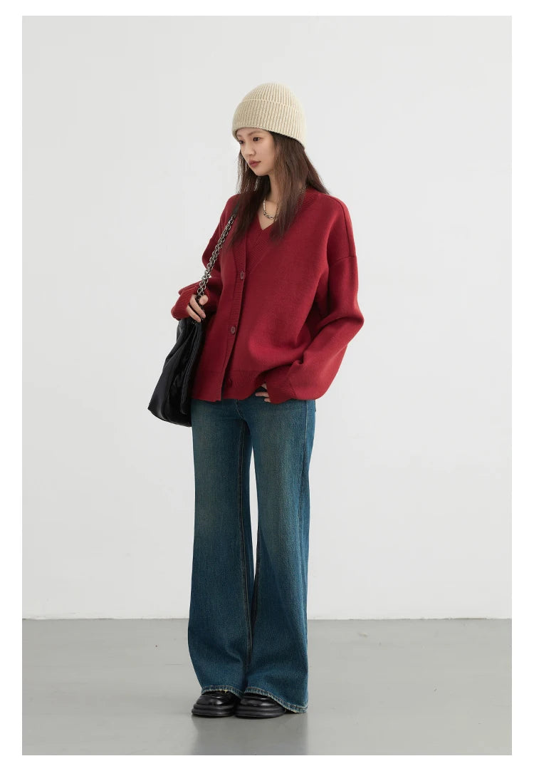 V-Neck Knit Cardigan – Spring 2025