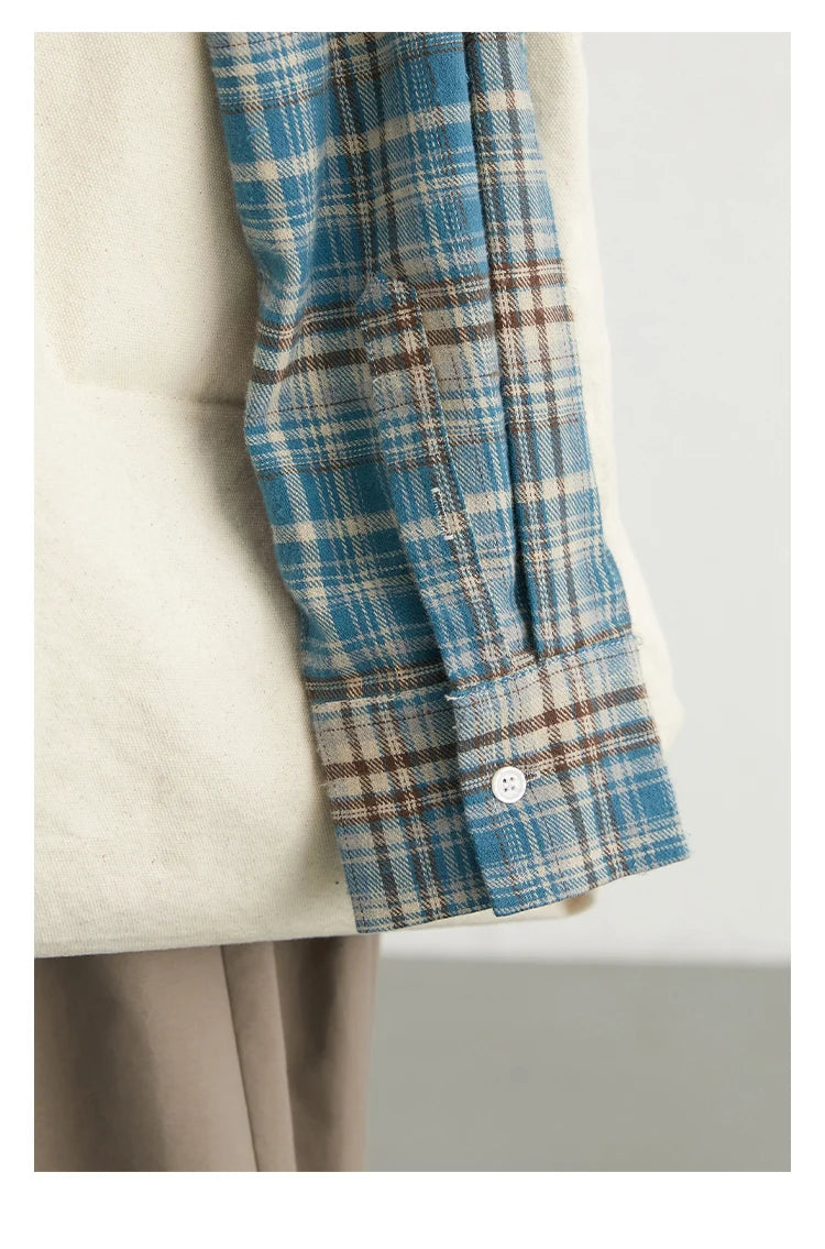 Retro Color Block Cotton Shirt – Spring/Autumn 2025 Collection