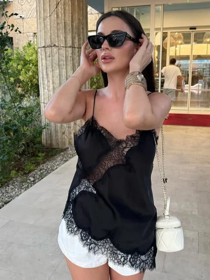 Lace Satin Camisole – Summer Party Top