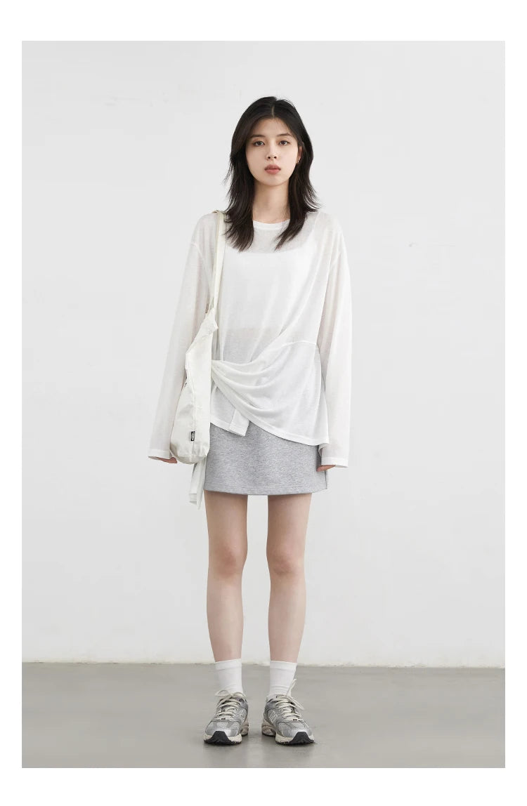 Elegant Long Sleeve Pullover Tee – Spring 2025 Collection