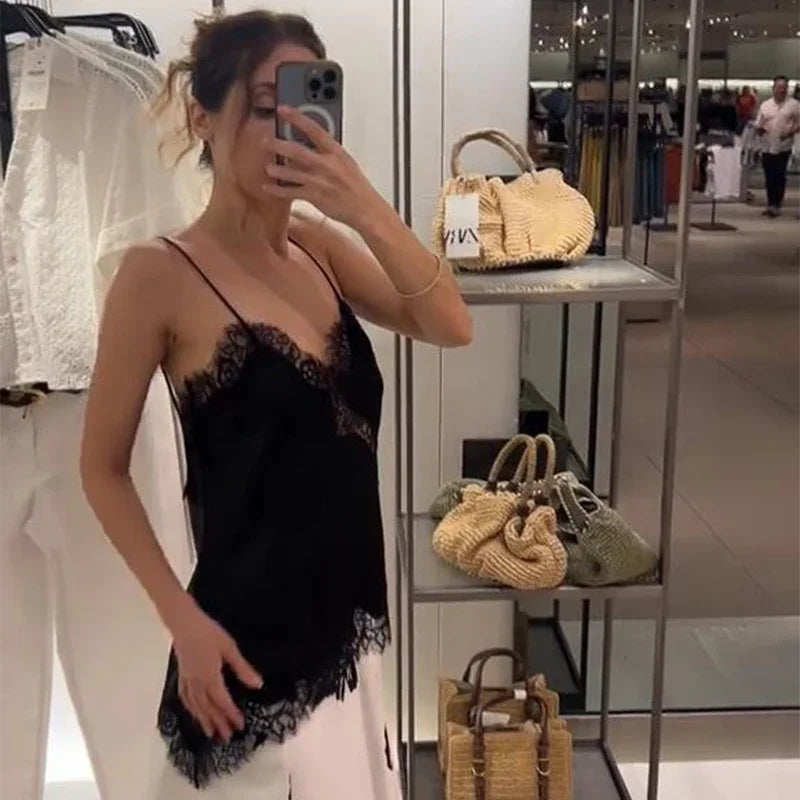 Lace Satin Camisole – Summer Party Top