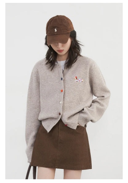 Embroidered Love Button Cardigan – Spring/Autumn 2025 Collection