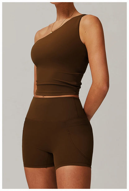 One Shoulder Sports Bra