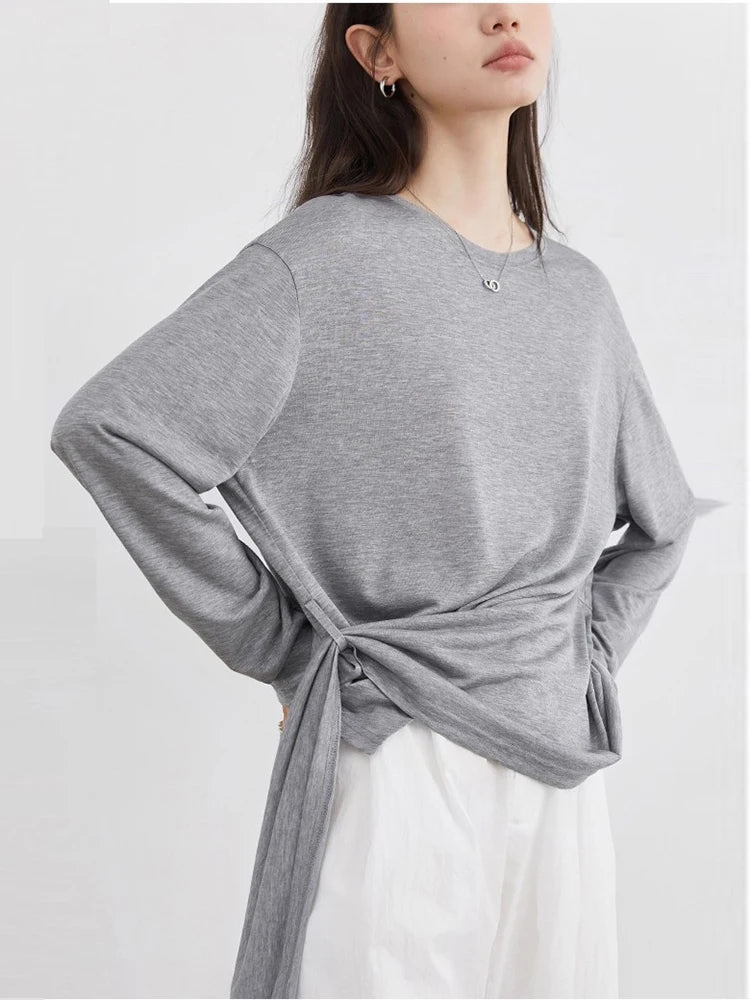 Elegant Long Sleeve Pullover Tee – Spring 2025 Collection