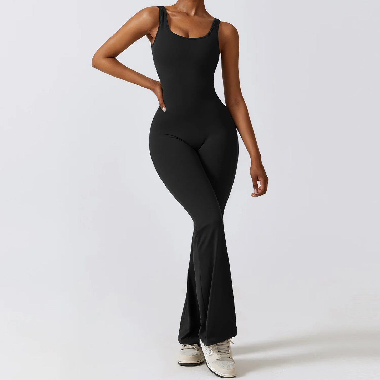 Women’s Gym Training Jumpsuit – Seamless Push-Up Yoga Bodysuit