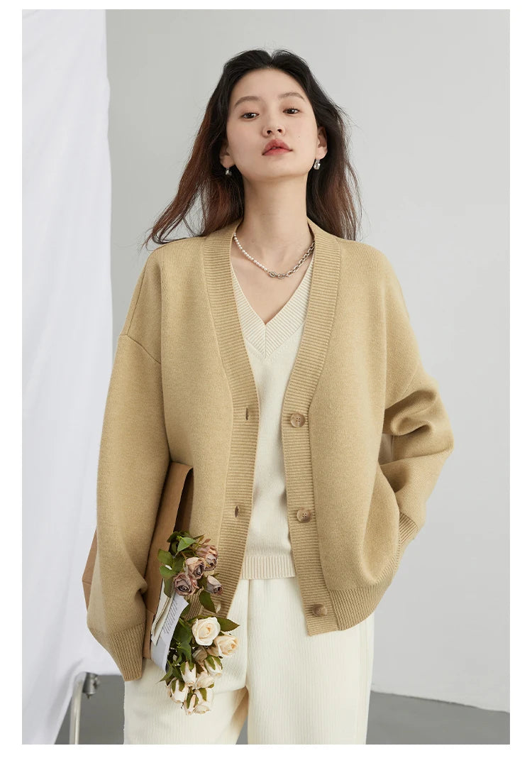V-Neck Knit Cardigan – Spring 2025