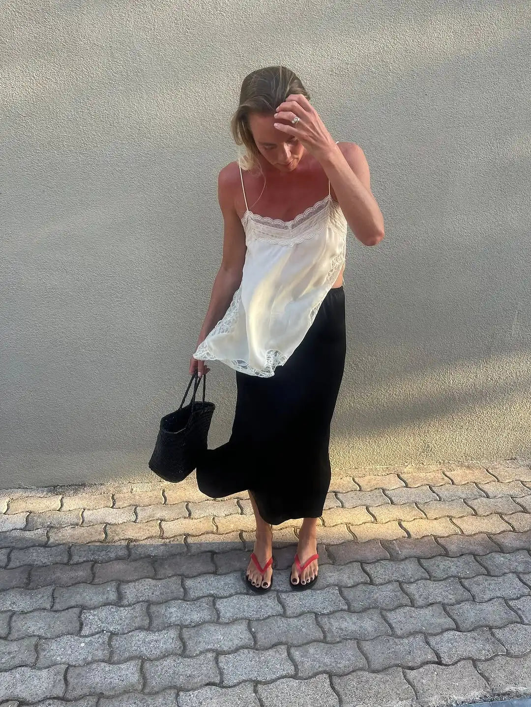 Lace Patchwork V-Neck Top – Summer 2025