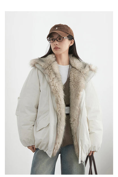 Korean Faux Fur Down Coat – Autumn/Winter 2025 Collection