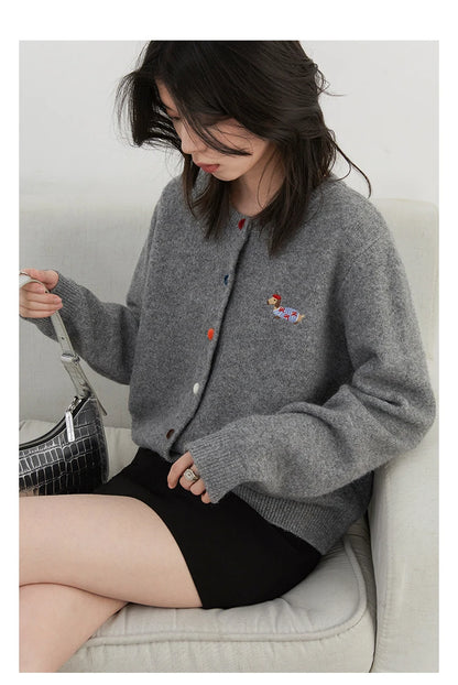 Embroidered Love Button Cardigan – Spring/Autumn 2025 Collection
