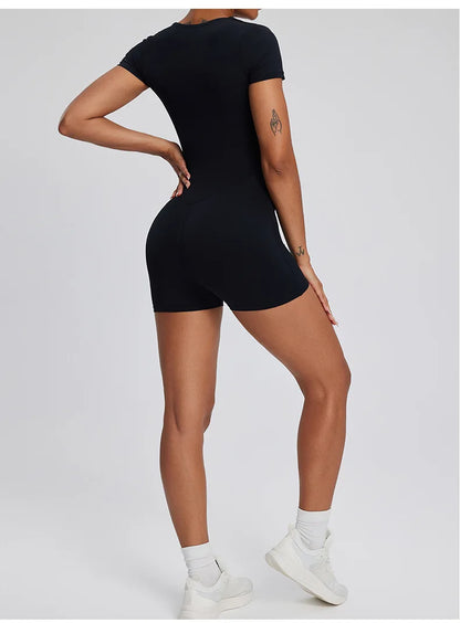 Women’s One-Piece Yoga Set – Seamless Stretch Fitness Bodysuit