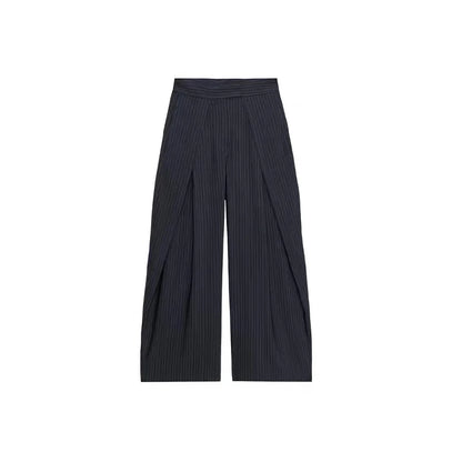 Striped Pleated Wide Leg Pants – Autumn 2025