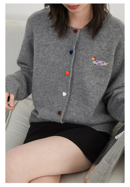 Embroidered Love Button Cardigan – Spring/Autumn 2025 Collection