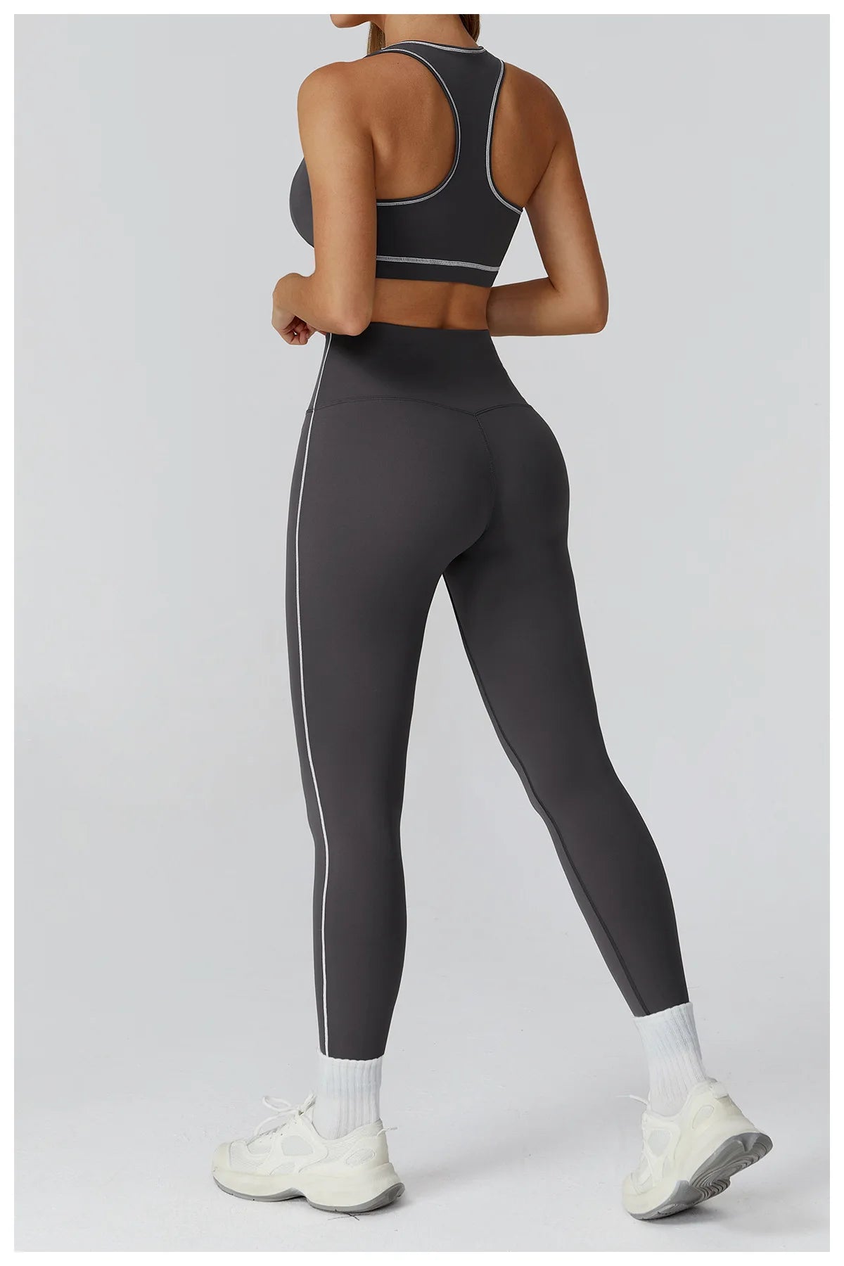 Women’s Seamless Yoga Set – 2/3PCS Fitness Tracksuit with Long Sleeve Jacket and High Waist Leggings