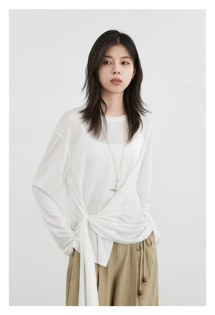 Elegant Long Sleeve Pullover Tee – Spring 2025 Collection