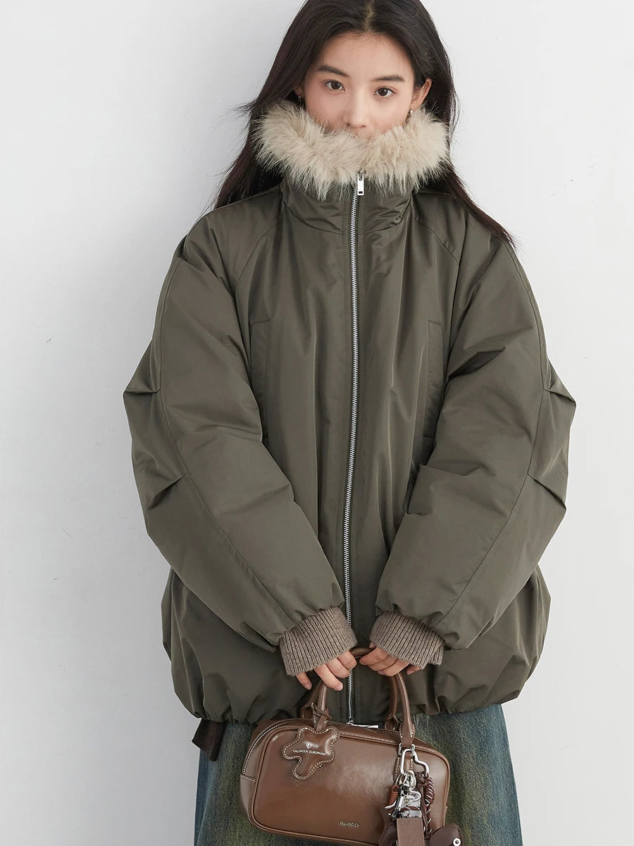 Korean Faux Fur Down Coat – Autumn/Winter 2025 Collection