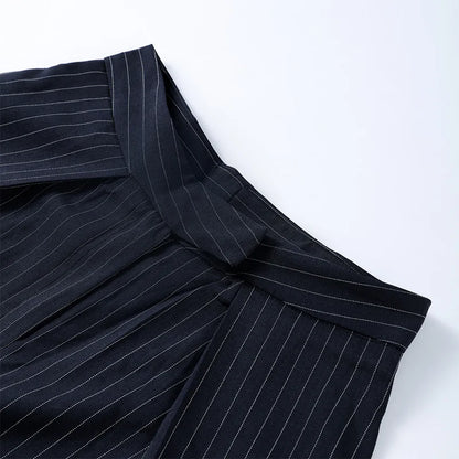 Striped Pleated Wide Leg Pants – Autumn 2025