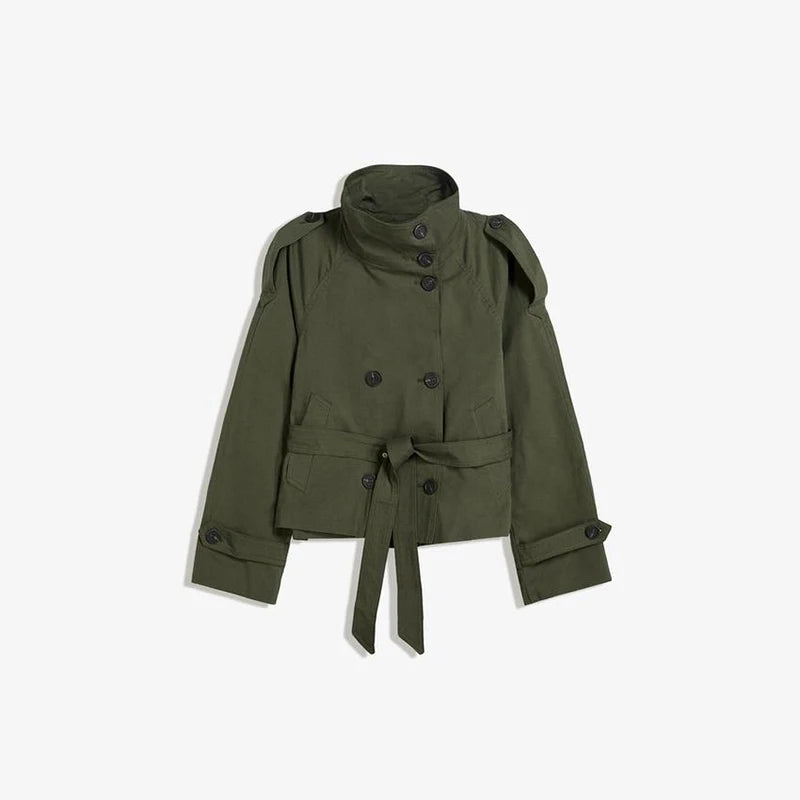 Belted Stand Collar Coat – Autumn 2025