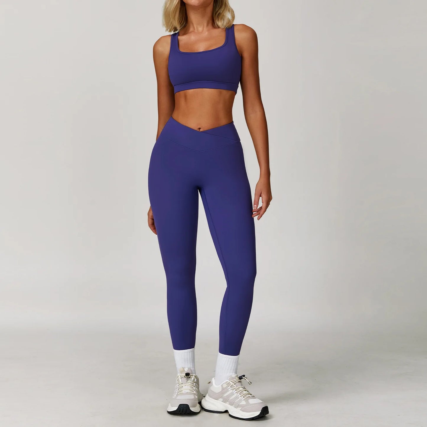 Women’s 3PCS Yoga Set – Long Sleeve Crop Top