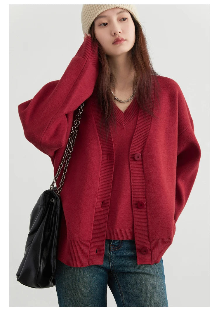 V-Neck Knit Cardigan – Spring 2025