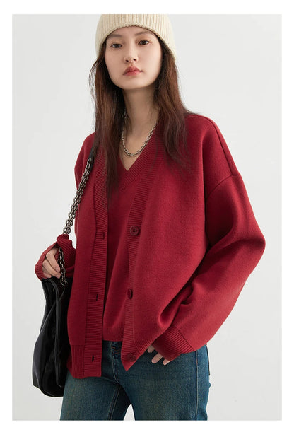 V-Neck Knit Cardigan – Spring 2025