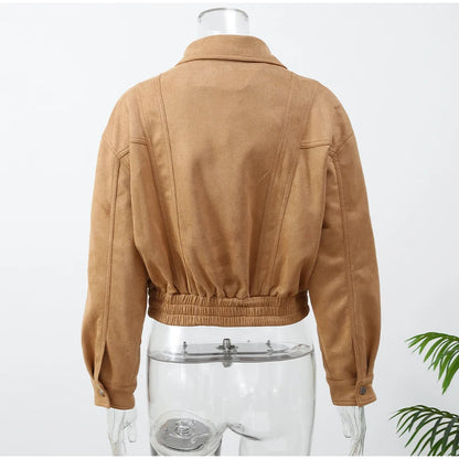 Brown Suede Cropped Jacket – Autumn 2025