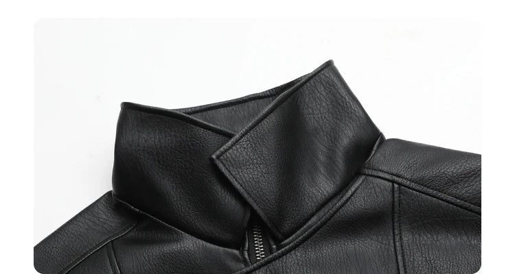 Retro PU Leather Jacket – Spring/Autumn 2025