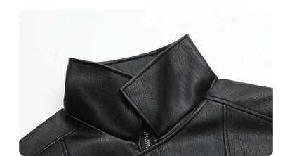 Retro PU Leather Jacket – Spring/Autumn 2025
