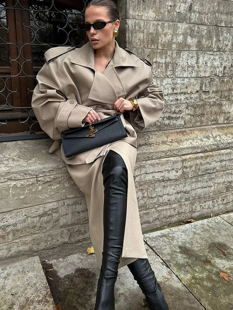 Lace-Up Cropped Trench Coat – Fall 2025