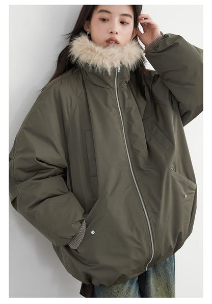 Korean Faux Fur Down Coat – Autumn/Winter 2025 Collection