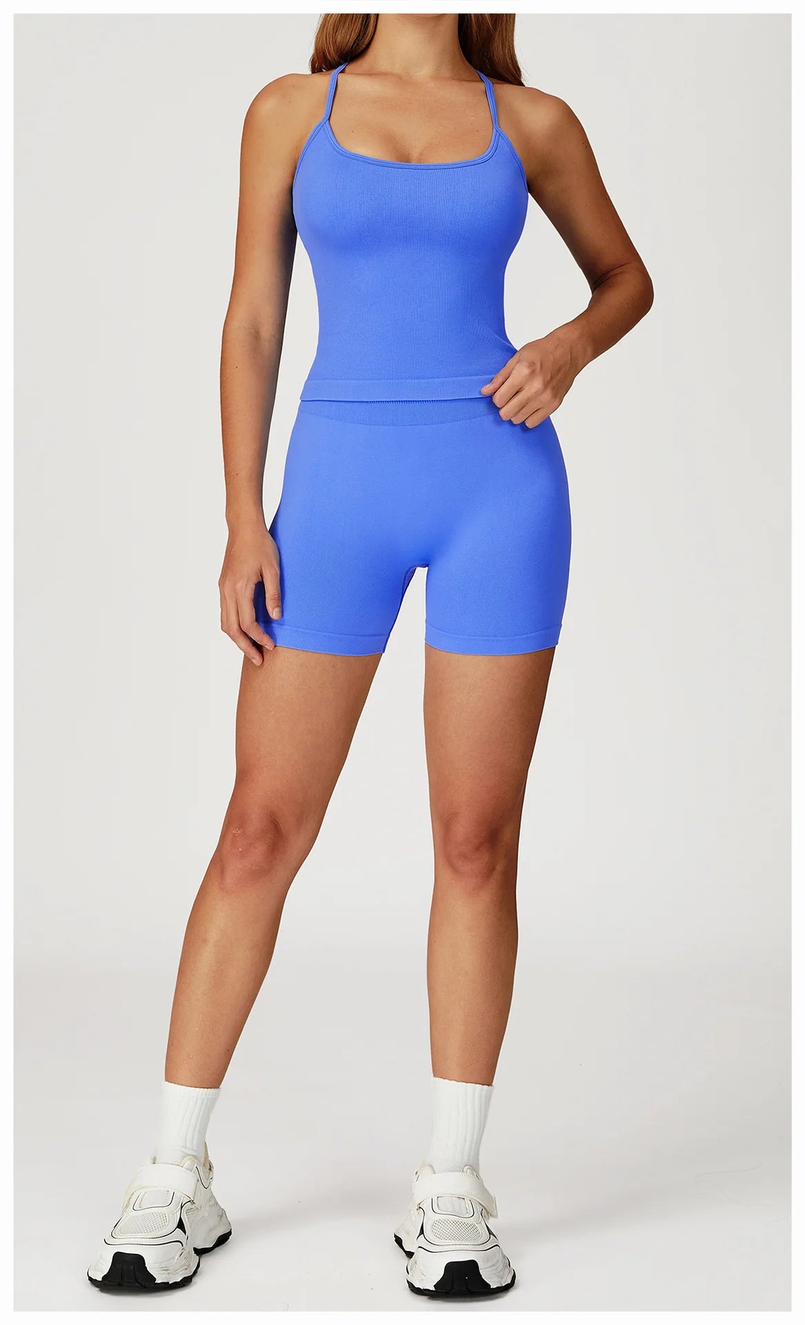 Women’s 2PCS Seamless Yoga Set – Zipper Long Sleeve Crop Top and High Waist Leggings