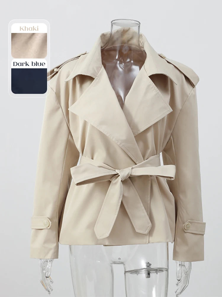 Lace-Up Cropped Trench Coat – Fall 2025