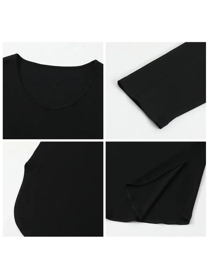 Casual U-Neck Long Sleeve Tee – Spring/Autumn 2025 Collection