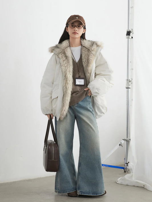 Korean Faux Fur Down Coat – Autumn/Winter 2025 Collection