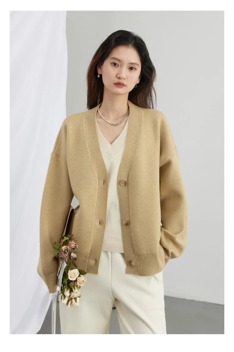 V-Neck Knit Cardigan – Spring 2025