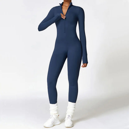 Women’s Velvet Yoga Jumpsuit – Soft Stretch Fitness Bodysuit